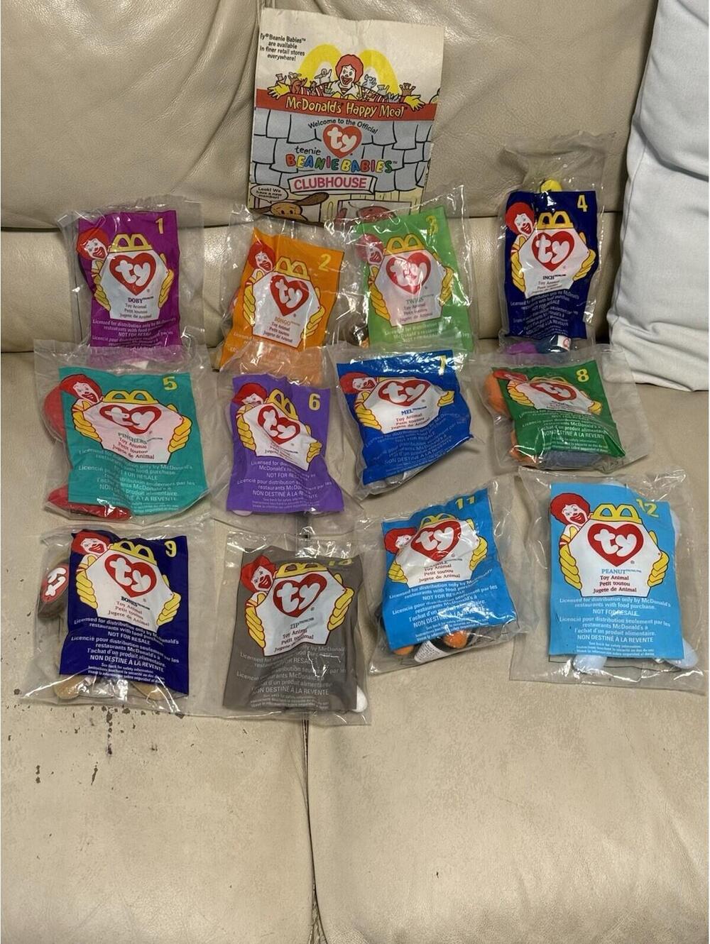 Vintage 1998 Ty Beanie Babies Full Complete Set Of 12